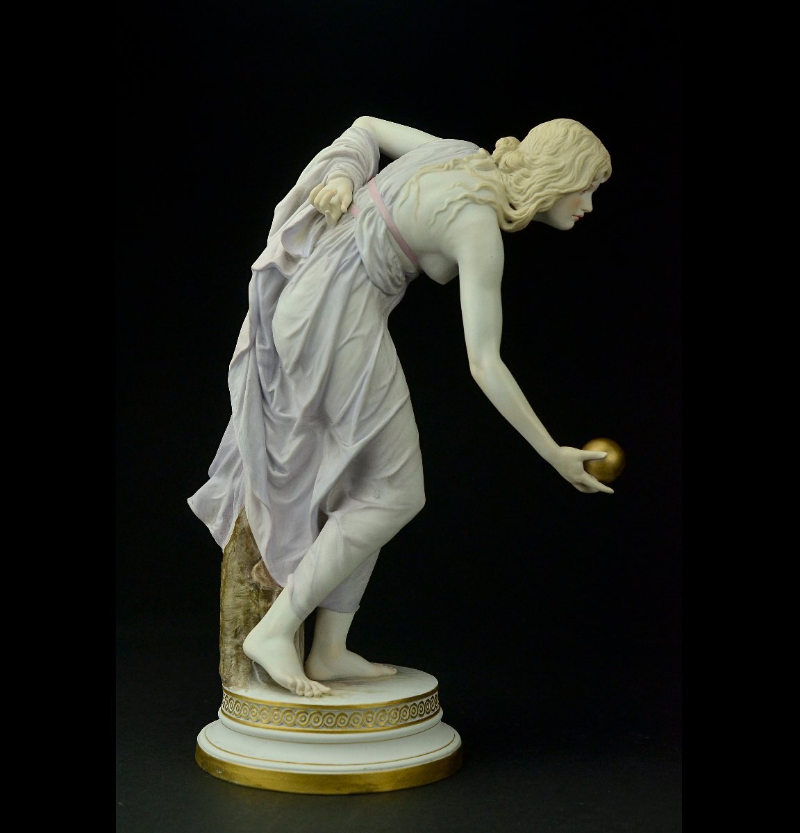 西洋アンティーク】MEISSEN・マイセン ボール遊びをする少女(ボール 
