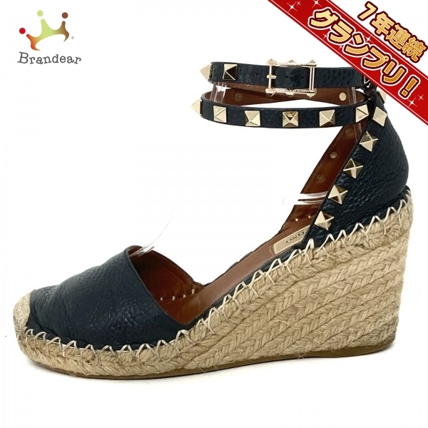 バレンチノガラバーニ VALENTINOGARAVANI サンダル 36 レザー 黒 レディース 靴