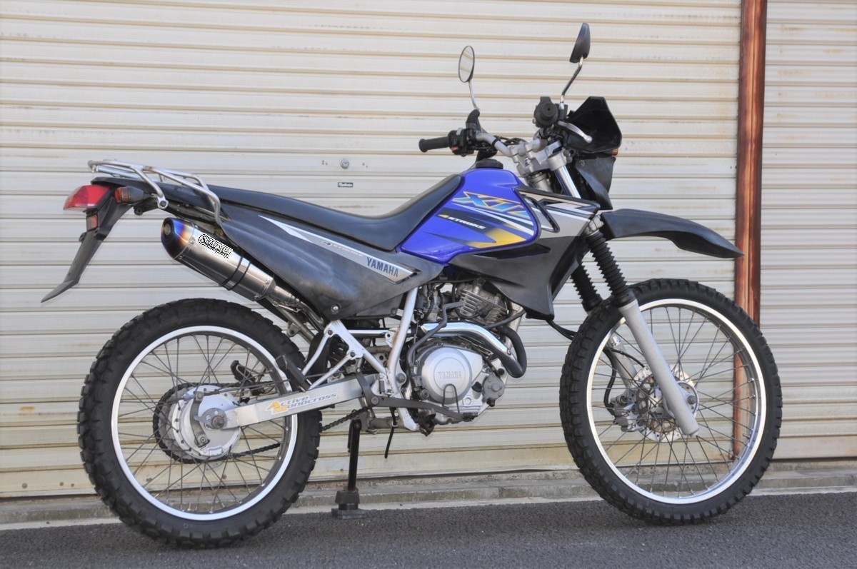 SECRET SPEED★ヤマハ XTZ125 スリップオンマフラー ブルーサイレンサー YAMAHA　モタード