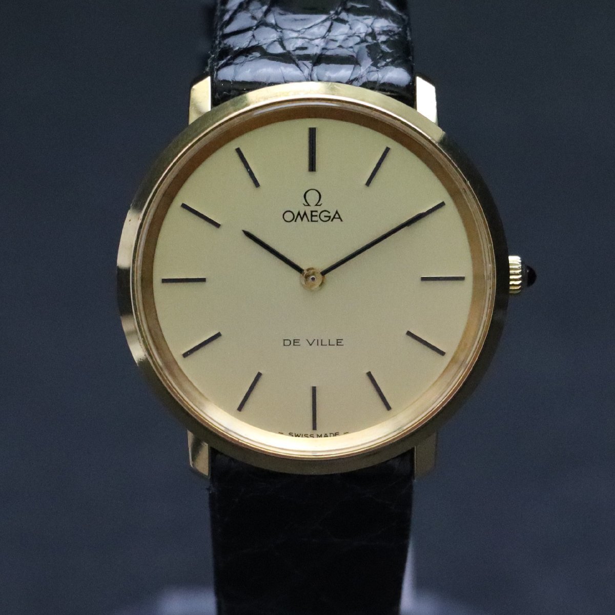 オメガ デビル クォーツ 腕時計 レディース 文字盤ゴールド 動作未確認