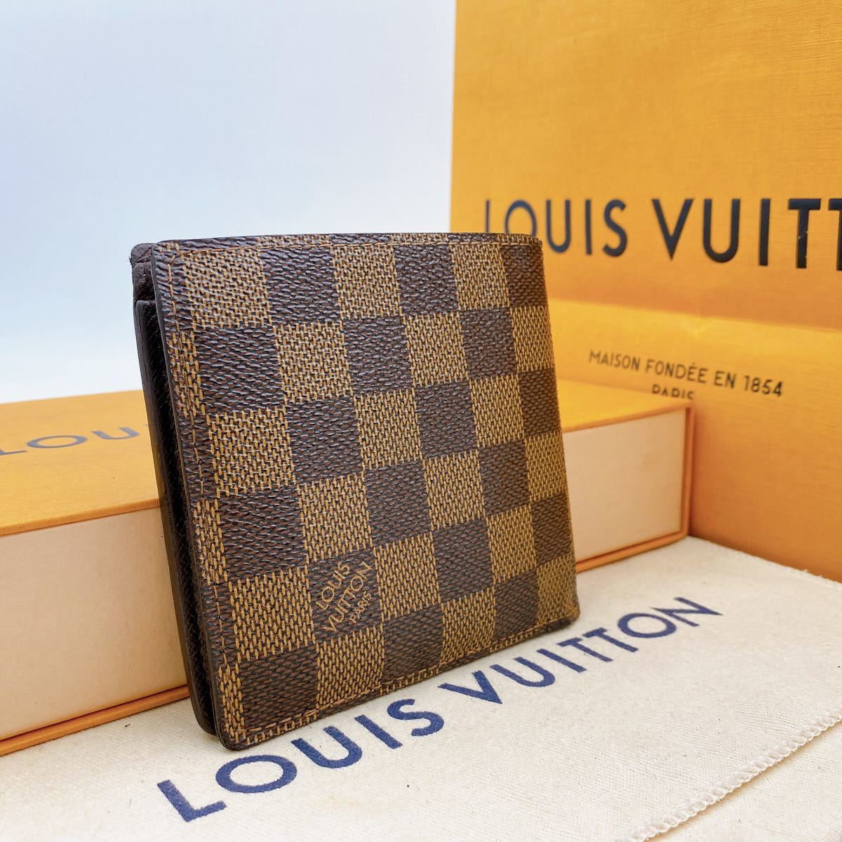 A1973【美品】LOUIS VUITTON ルイヴィトン ダミエ ポルトフォイユ