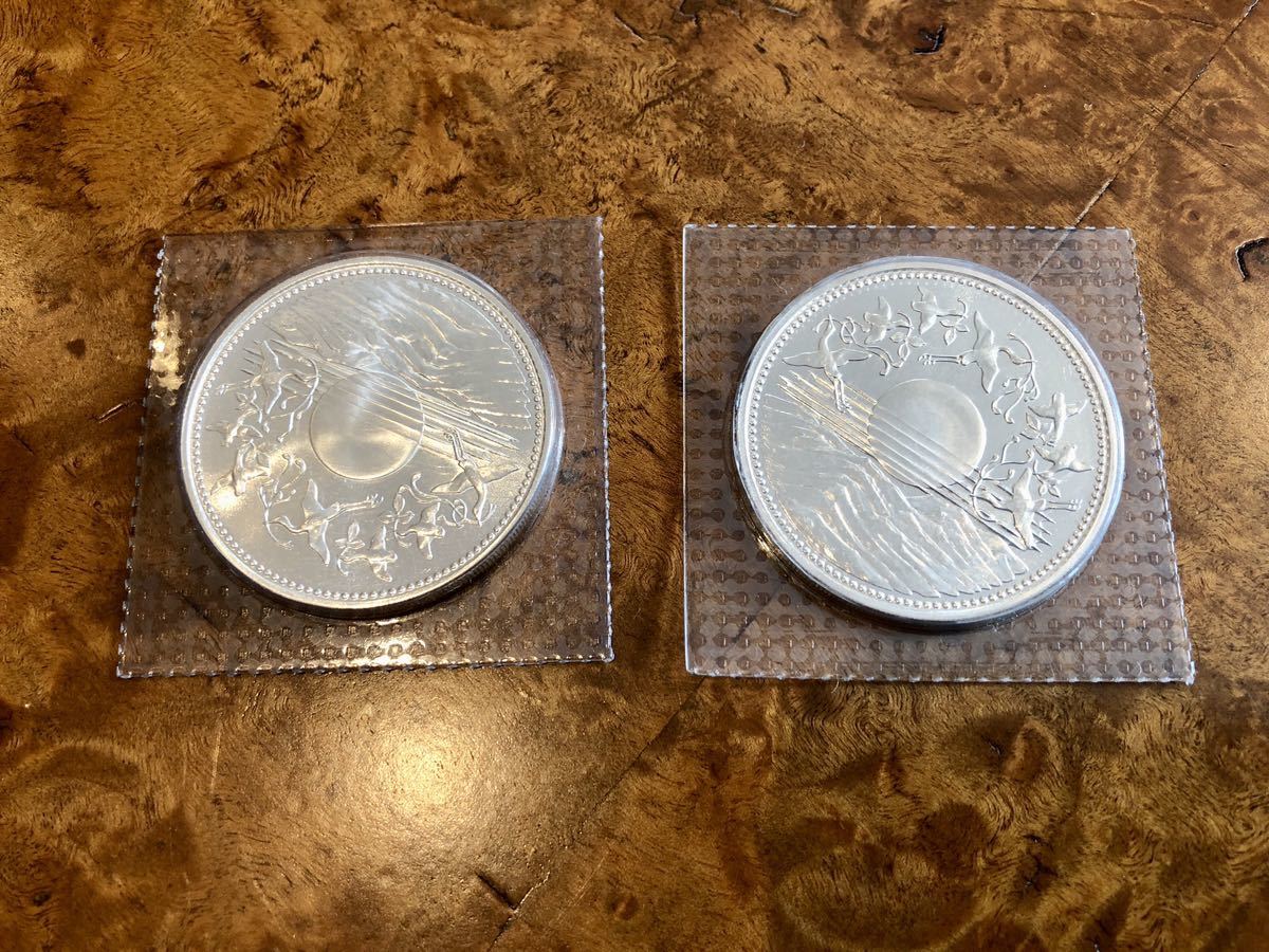 一万円銀貨 x2 / 五千円銀貨 x3 計5枚セット 御在位六十年 1万円銀貨  