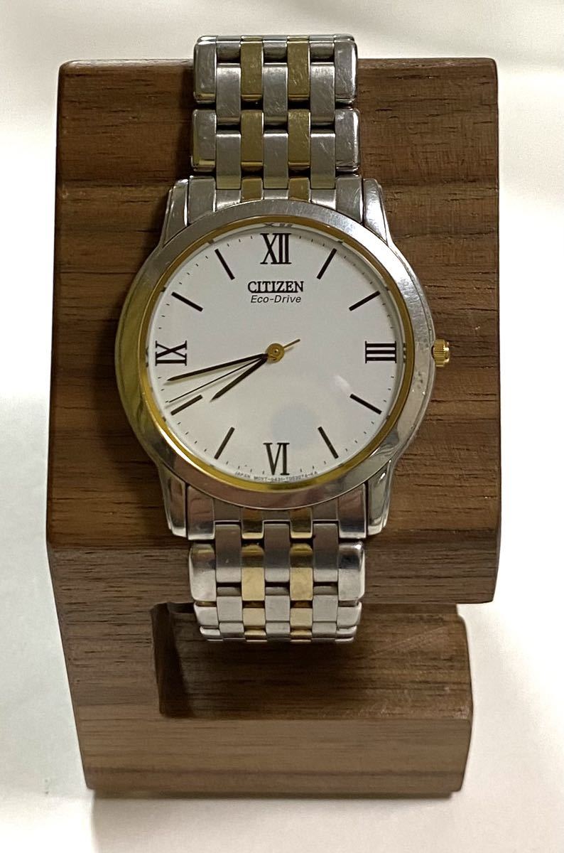 CITIZEN シチズン エコドライブ STILETTO　G431-T002447 メンズ　ホワイト文字盤　コンビカラー