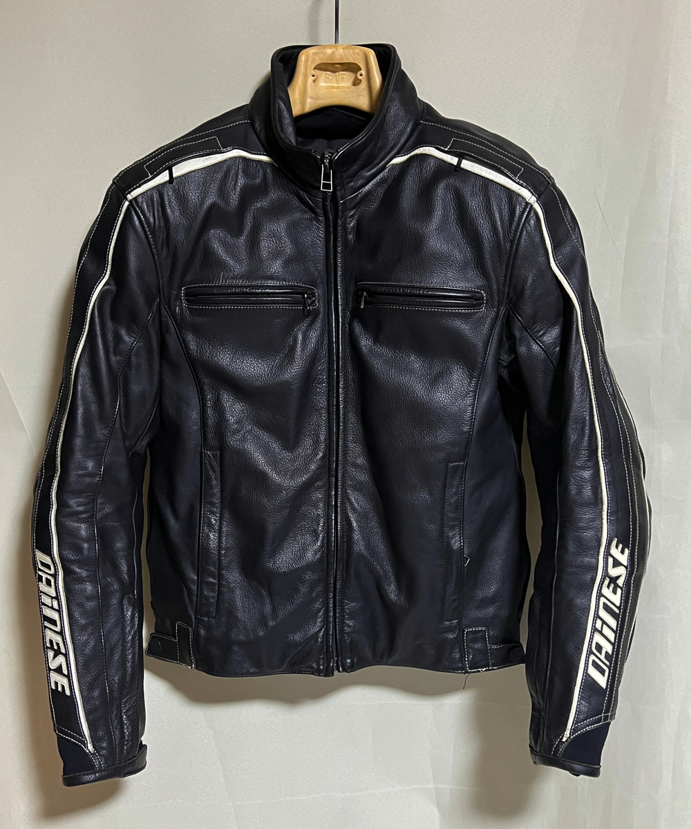DAINESE レザー シングル ライダース ジャケット 48 ライナー付き