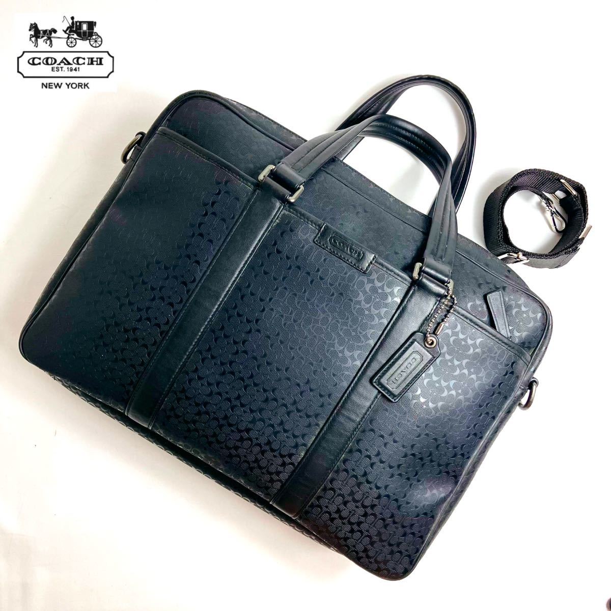 □【極美品】COACH コーチ ヘリテージ ミニシグネチャー ブリーフ