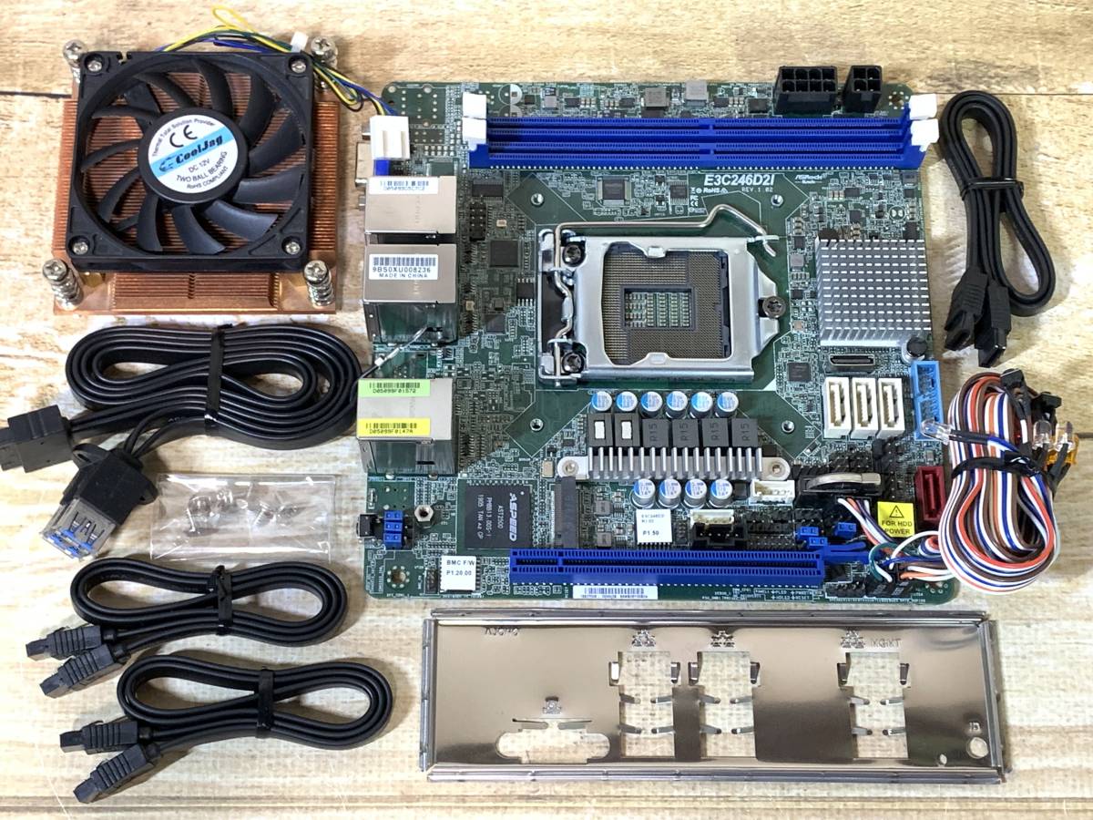 ★ASRoCK Rack LGA1151 USB3.0 DDR4 M.2 Mini-ITXマザー サーバーボード E3C246D2I 良品とても美品★