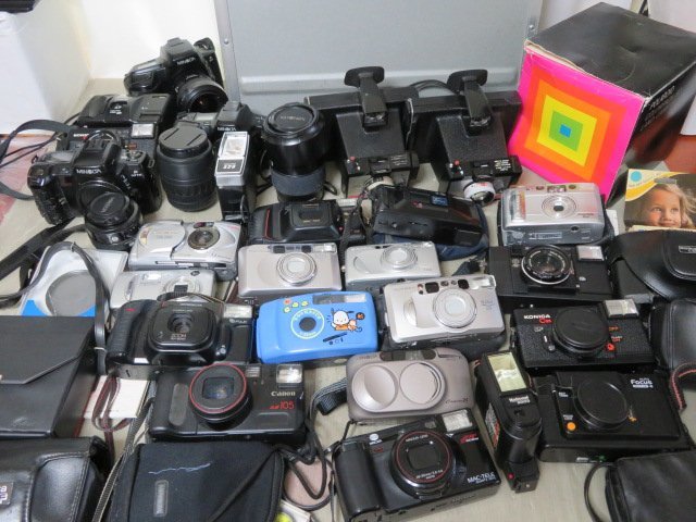 1円～ おたからや☆se38 大量カメラ まとめて ジャンク扱 ミノルタ α7700i 35-105， 100-300， 24-85， /オリンパス CS35/シグマ 28-80