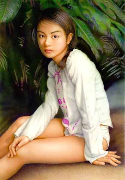 100円出品！ 版画 石川吾郎 マドンナ文庫表紙装丁美人画 幼蕾(人物画