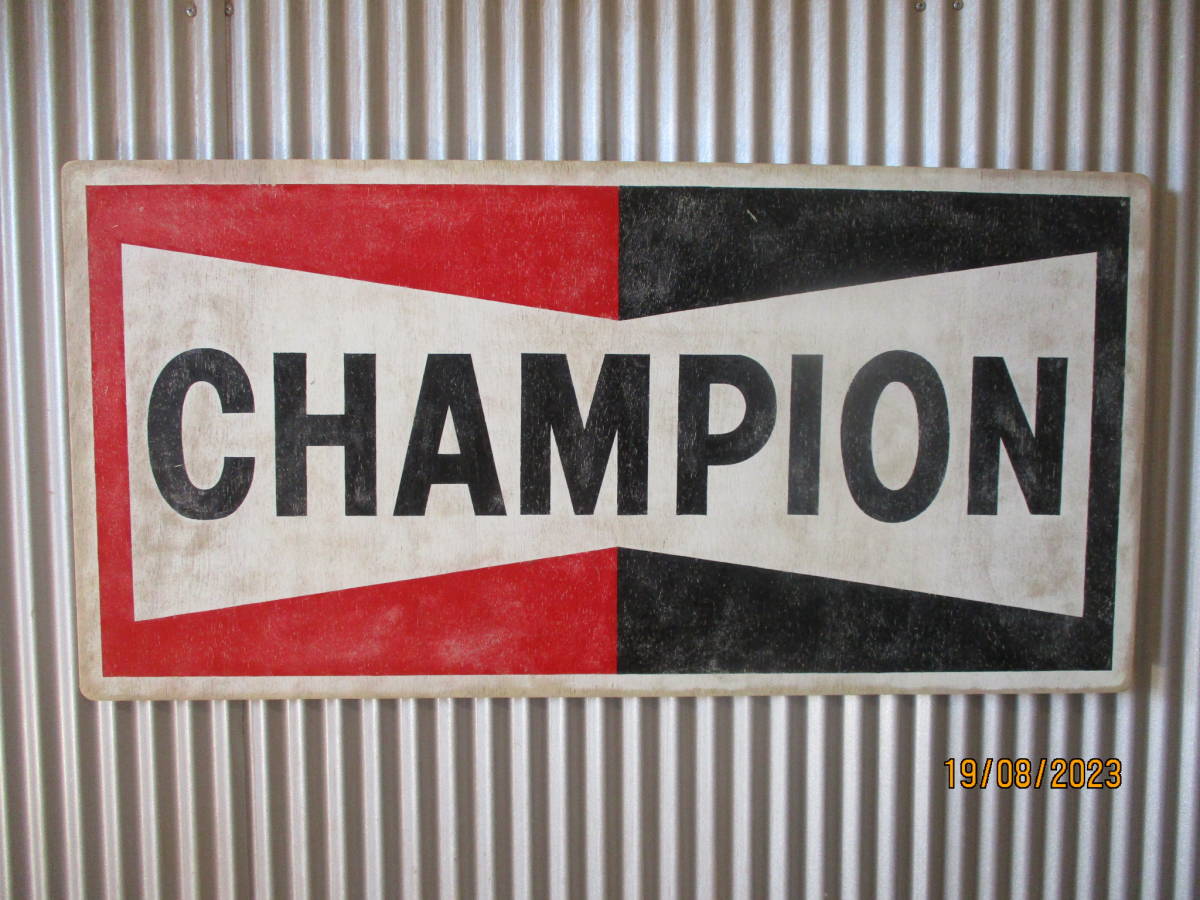 ビンテージサイン木製看板 検）CHAMPIONSPARKPLUGアドバタイジング