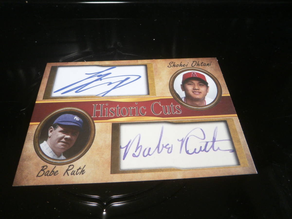 大谷翔平 ＆ ベーブルース HISTORIC CUTS プリントサインカード(Topps 