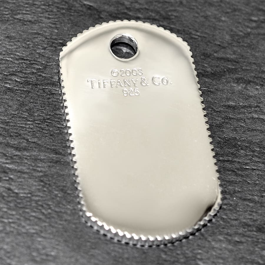 1円 ◆新品同様 TIFFANY&Co. ティファニー ドッグタグプレート ペンダントトップ 925 シルバー◆E.Blm.mM-31