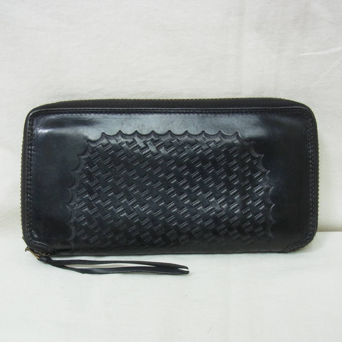 CALEE キャリー Leather round zip long wallet 本革 レザー ラウンド