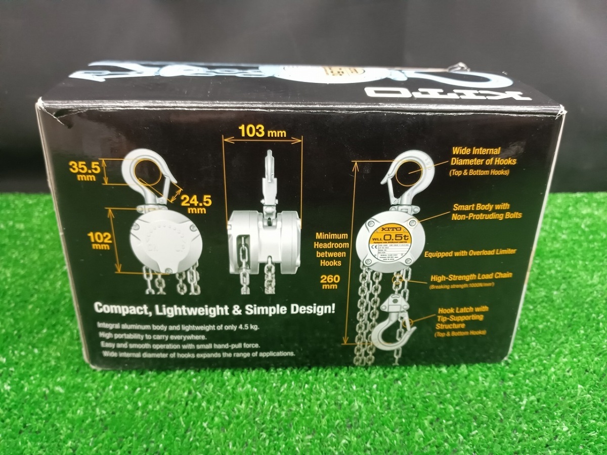 未使用品 KITO キトー チェーンホイスト CX005 耐荷重0.5t 管K