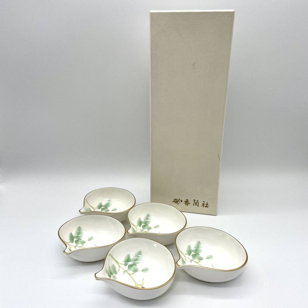 品 香蘭社 和食器 陶器 小鉢 皿 5客 2点セット 花柄 蝶々 W1242.GGA3