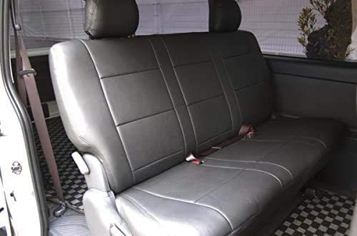 ハイエース 200系 1型/2型/3型/4型/5型/6型 スーパーGL用 S-GL 標準 ワイド シートカバー トヨタ ブラックレザー 後席
