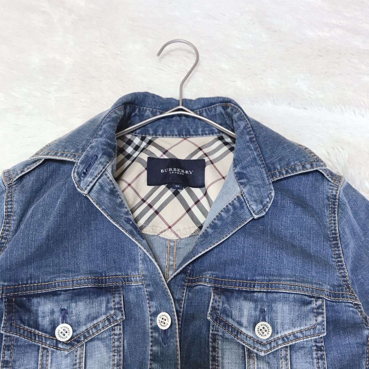 ノバチェック BURBERRY デニムジャケット バーバリー デニム 極美品