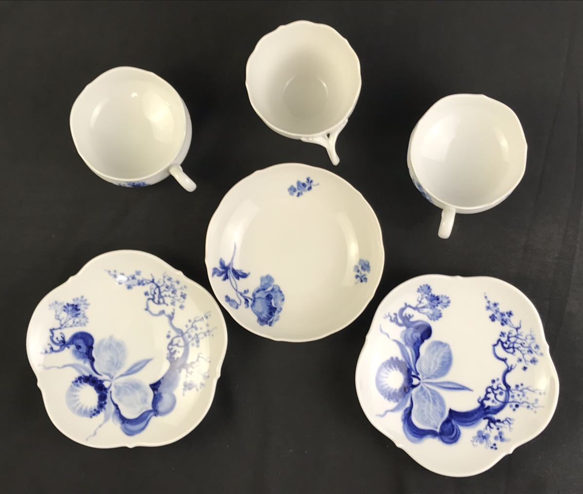 マイセン (Meissen) ブルーオーキッド レースプレート 24cm