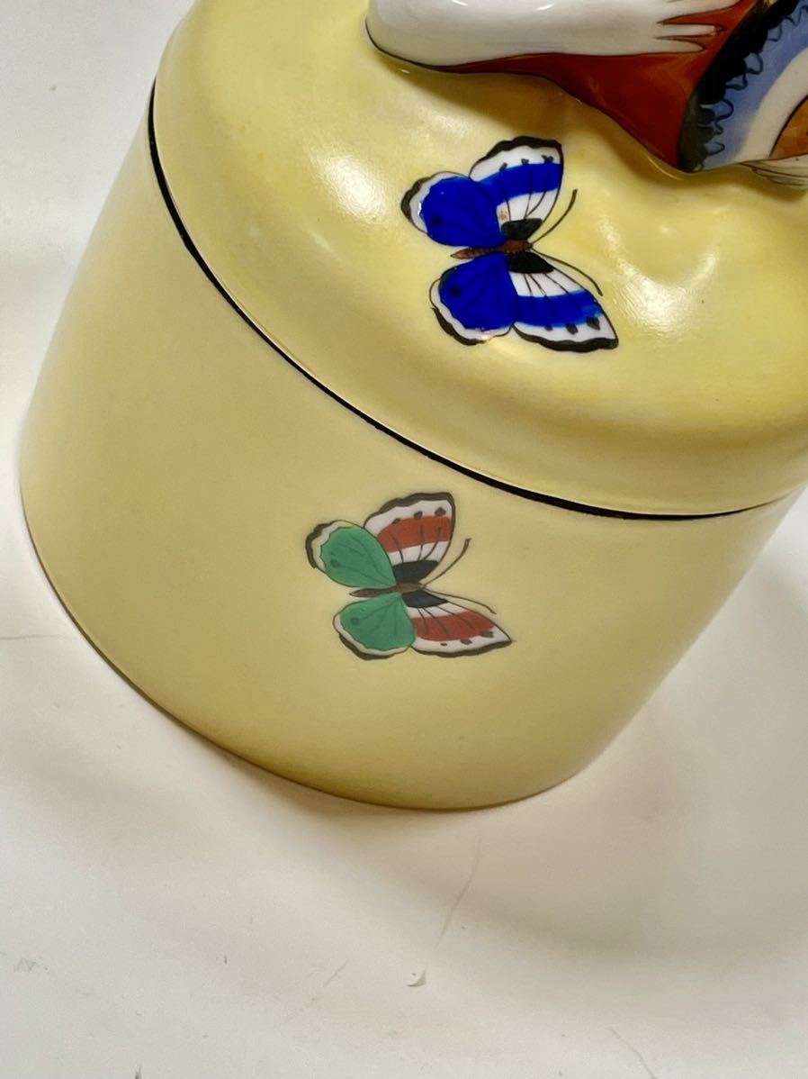 Noritake オールドノリタケ アールデコ女性文パウダーボックス ブルー