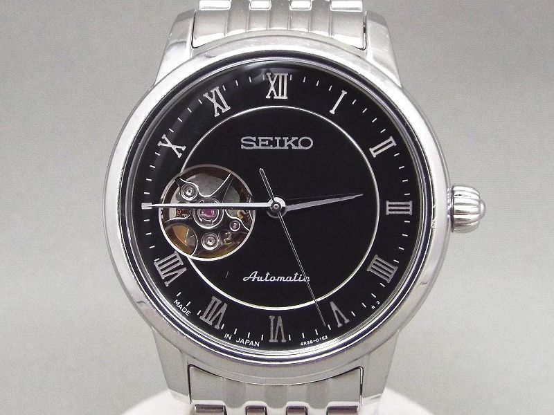 1円〜! 良品! SEIKO/セイコー 4R38-01A0 裏スケ 24石 自動巻き 腕時計