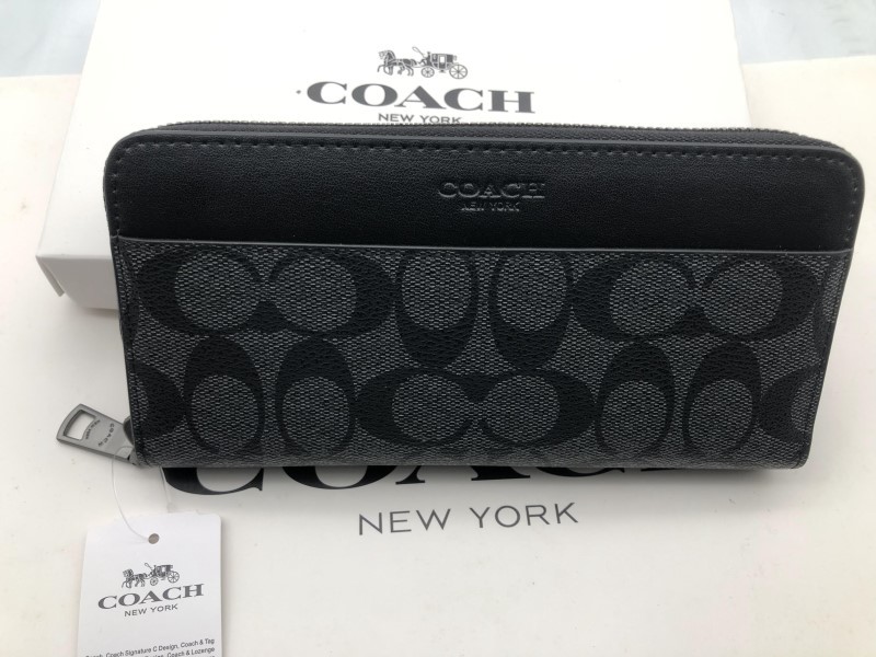 メンズ COACH SIGNATURE ACCORDION ラウンドファスナー
