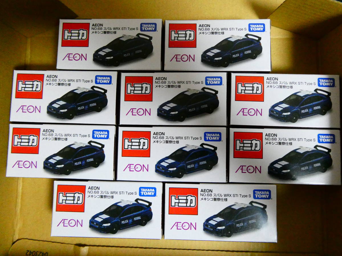 トミカ 特注 AEON イオン NO.68 スバル WRX STI Type S メキシコ警察仕様　10台　セット