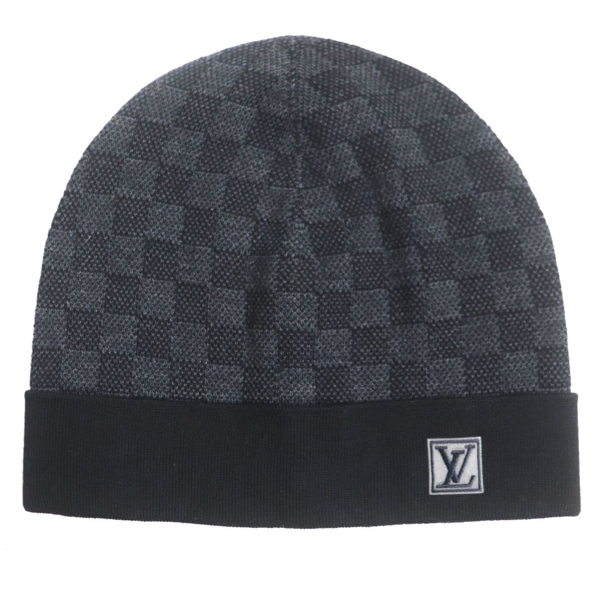 極美品▼2020年製 LOUIS VUITTON ルイヴィトン M70009 ボネ プティダミエ ウール ニットキャップ/帽子 Graphite(黒) 伊製 メンズ 正規品