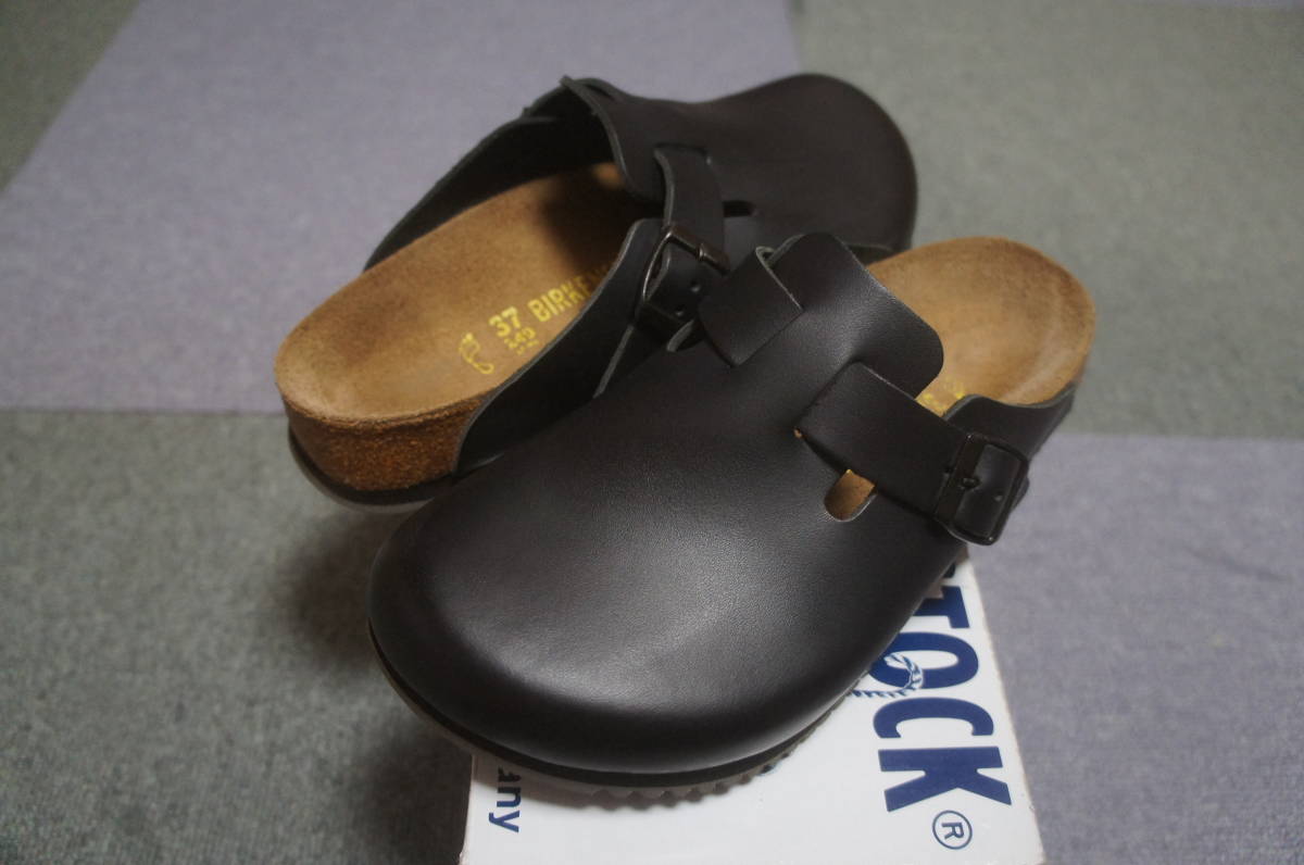 美品 限定 送520円 ビルケンシュトック BIRKENSTOCK ボストン ナチュラルレザー スーパーグリップ ブラック