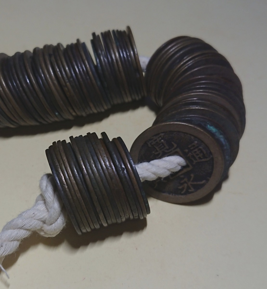 No.226まとめて寛永銭【銅一文銭】1束100枚超え1本、未選別銭、断捨離処分品 、状態良好、送料無料_5