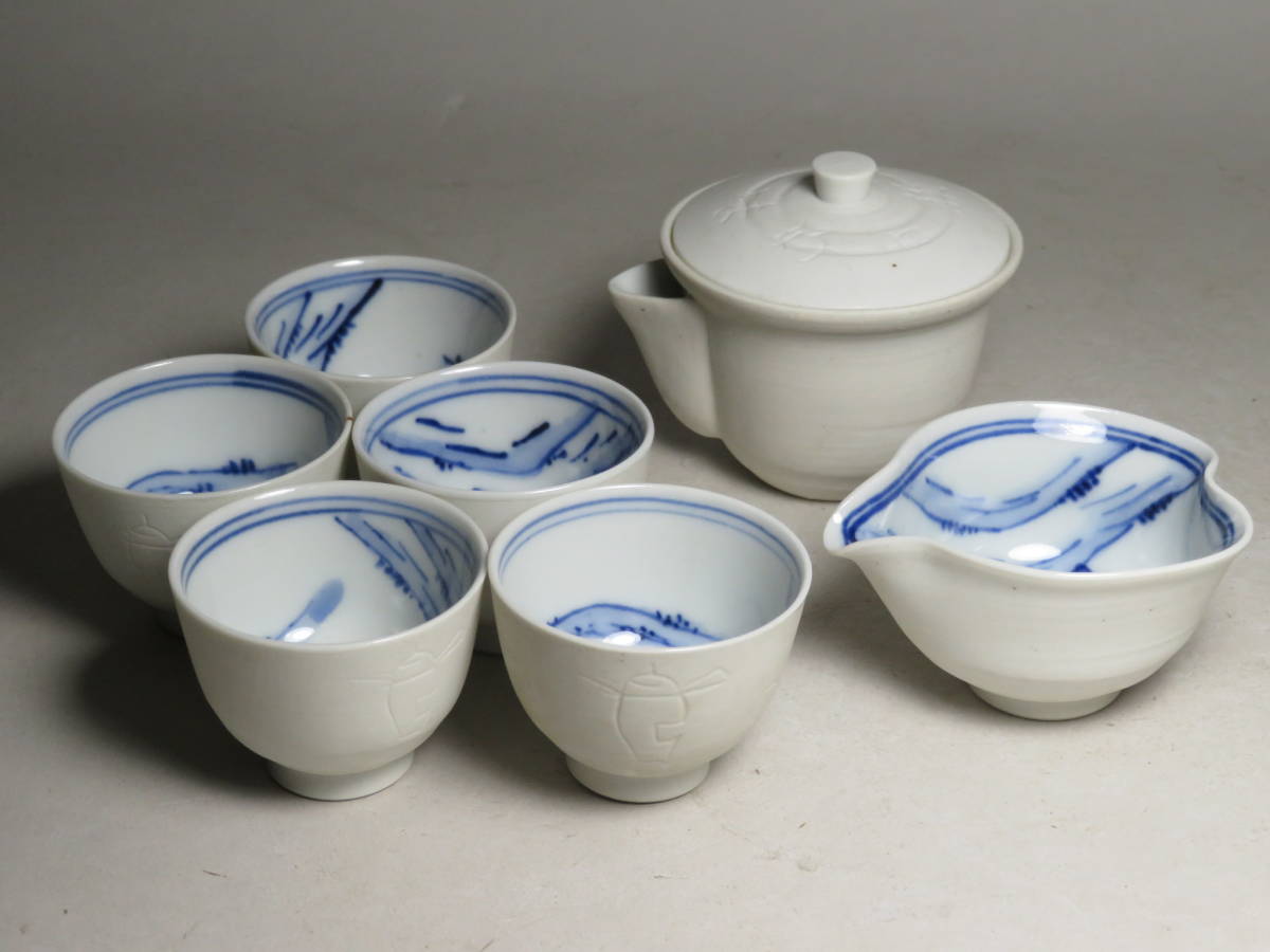 煎茶道具◇京焼 煎茶道同源分流 松石先生之風 白楽天
