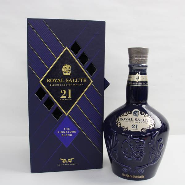 1円~ROYAL SALUTE（ロイヤルサルート）21年 40％ 700ml 青陶器（重量 1421g）T23H120009
