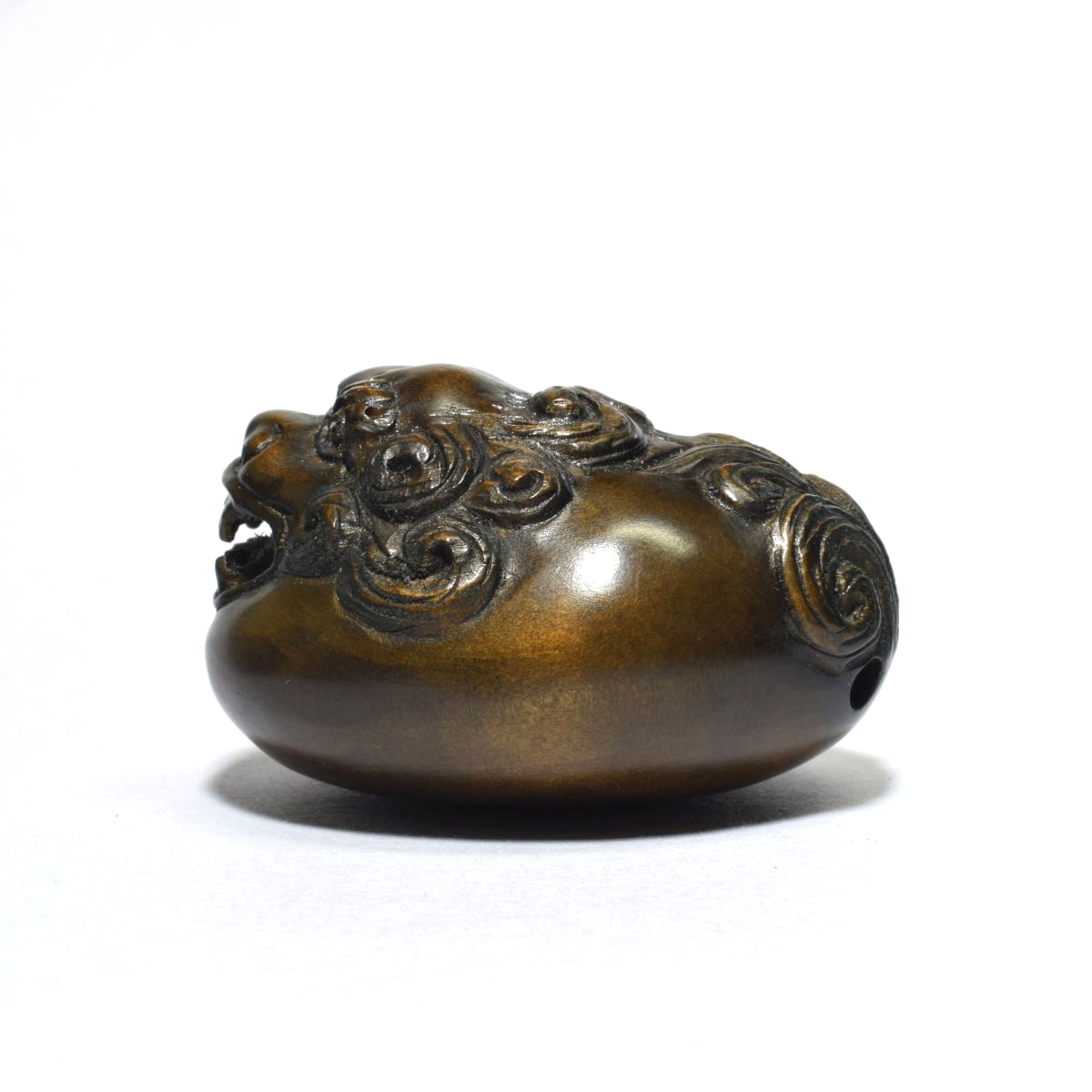 ◇爛◇ 古美術品 牙彫 漢詩山水刻筆立 11cm 227g 筆筒 書道具 唐物骨董