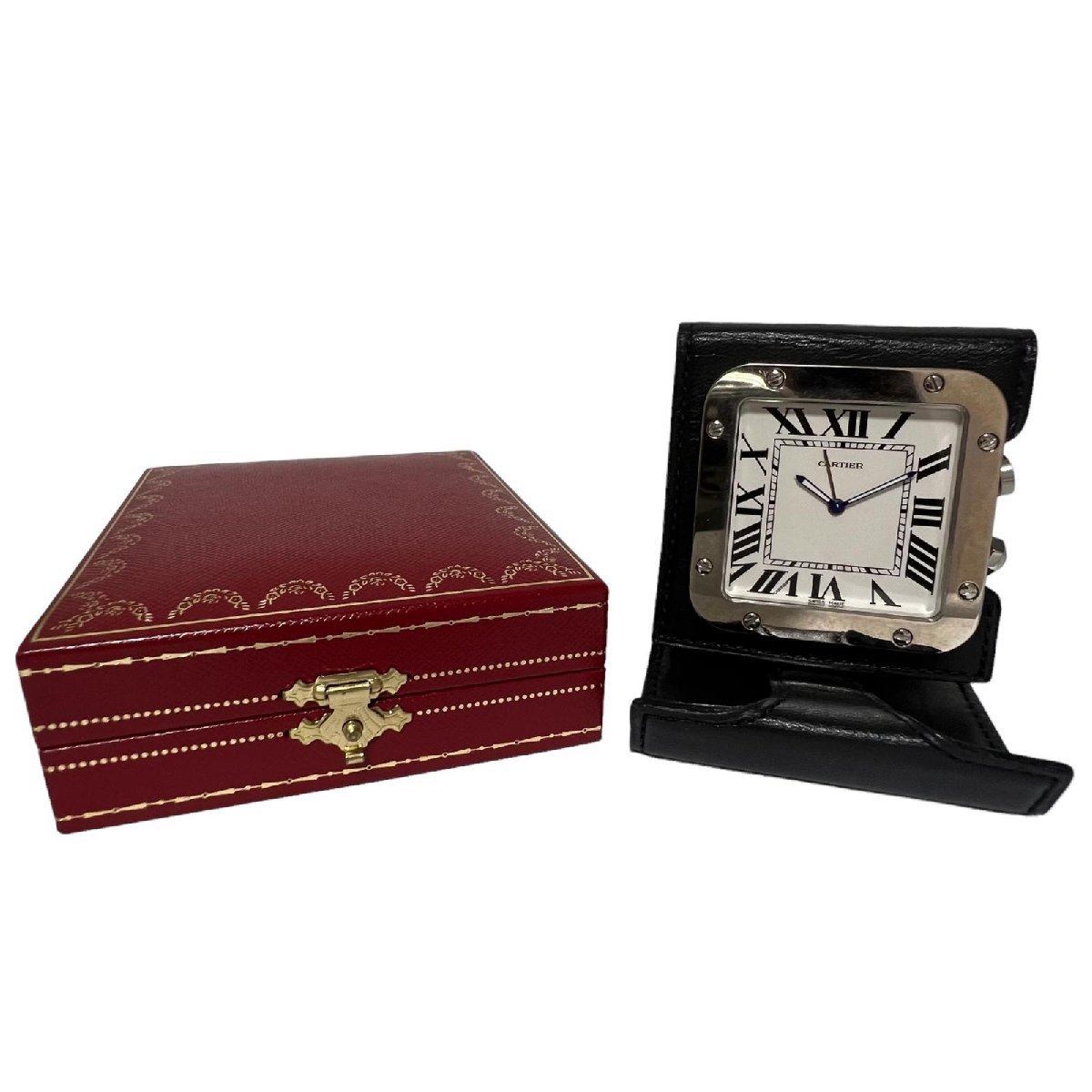 送料無料 CARTIER カルティエ サントス トラベルクロック スクエア