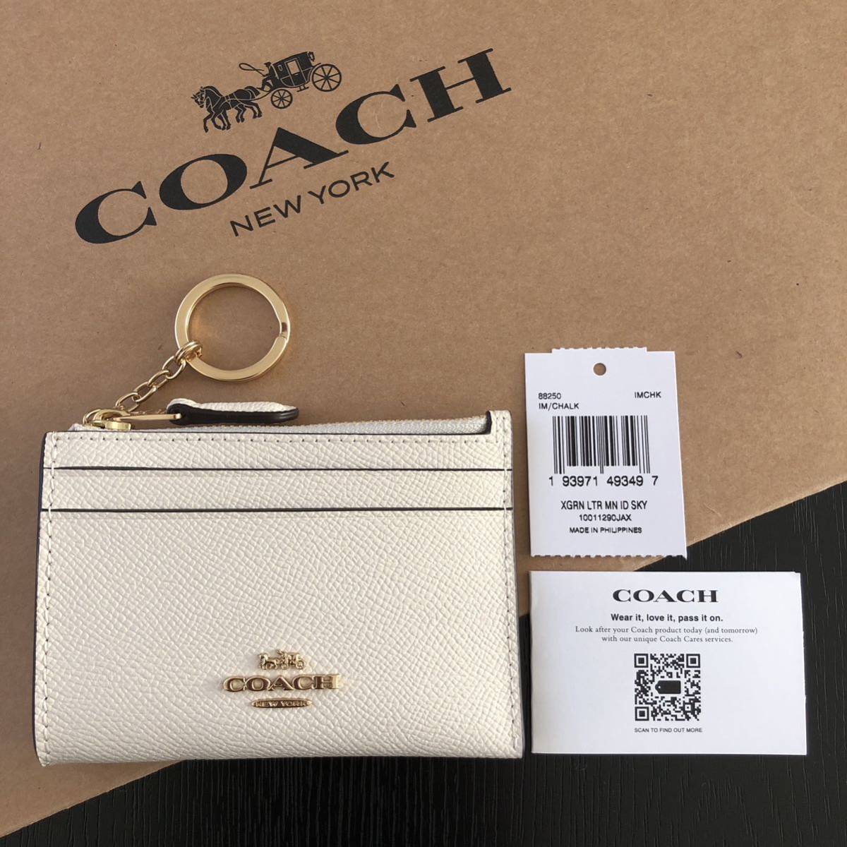 COACH コーチ クロスグレインレザー ミニID 88250 パスケース カードケース コインケース 定期入れ ハワイ IDカードホルダー IDケース