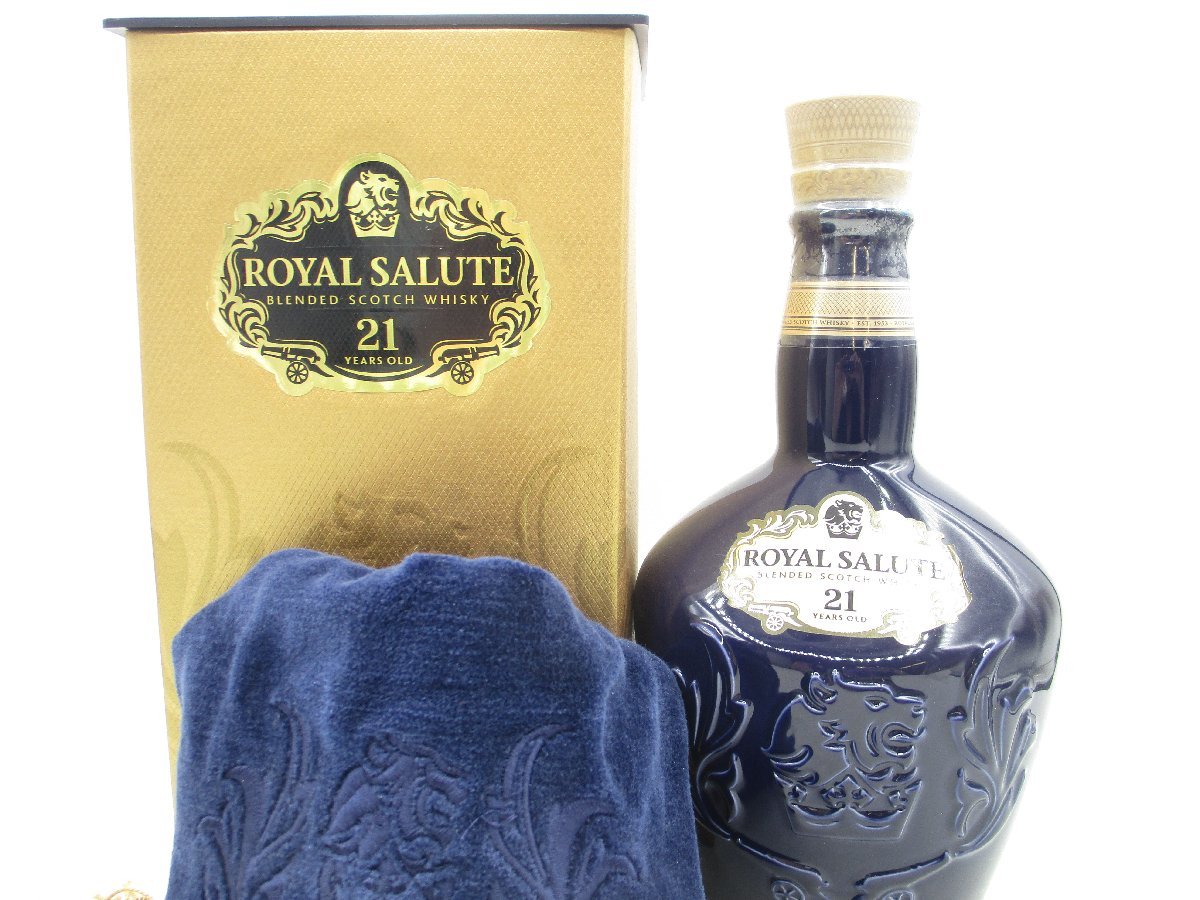 【貴重】 Salute スコッチウイスキー 21年　1リットル ROYAL SALUTE 21年 ロイヤルサルート 21年 スコッチ ウイスキー 青