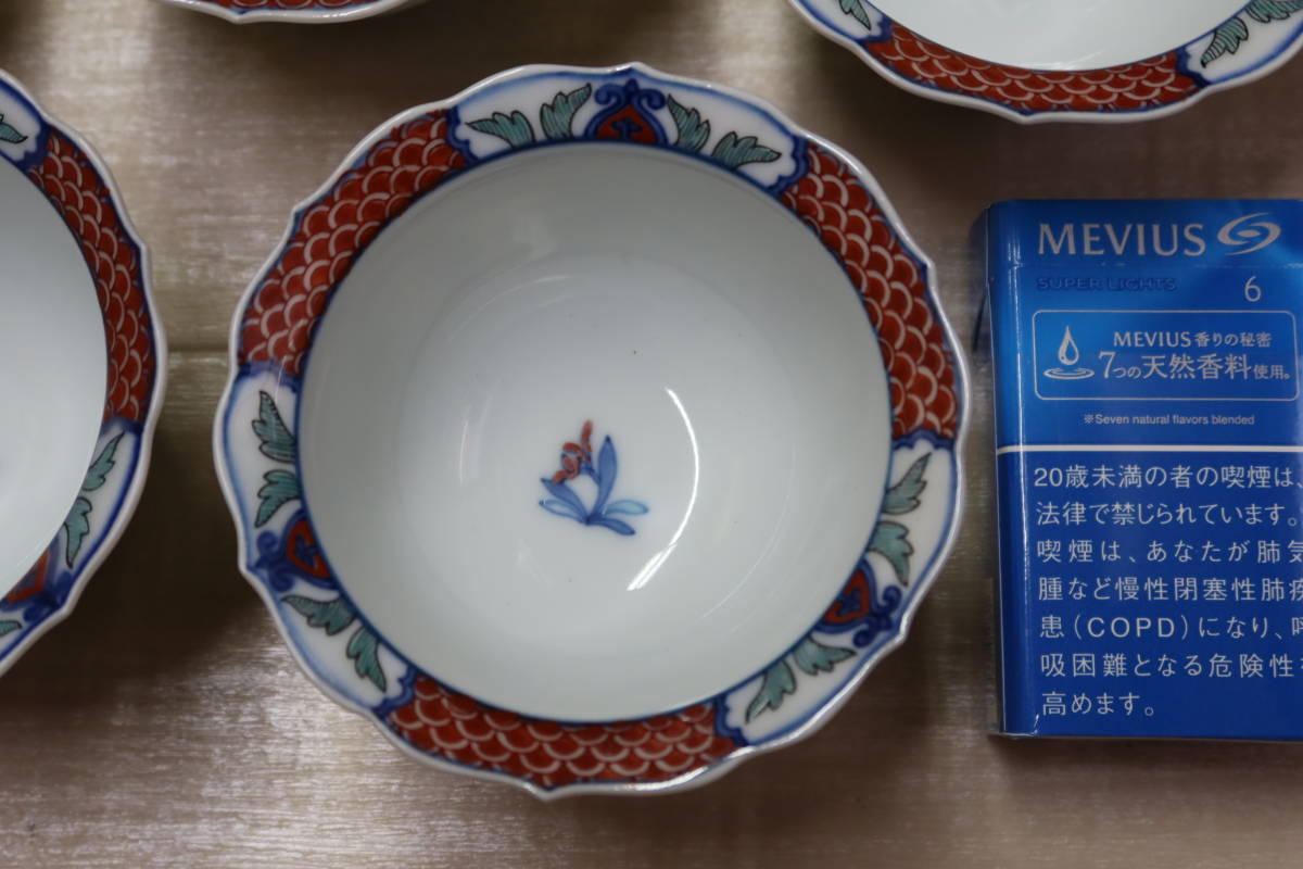 今右衛門　染錦向付5客　美品・ 今泉今右衛門 共箱 日本美術