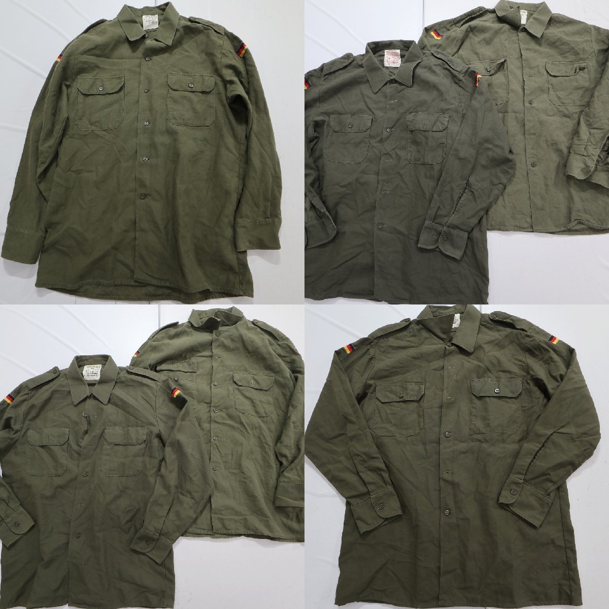 【お得，送料無料】 ドイツ軍長袖シャツ set ミリタリー カーキ系 他 メンズ46/44/42 6枚セット まとめ売り 古着卸 1円スタート EM2 MP5188(制服)｜売買されたオークション情報、yahooの商品情報をアーカイブ公開 - オー 制服