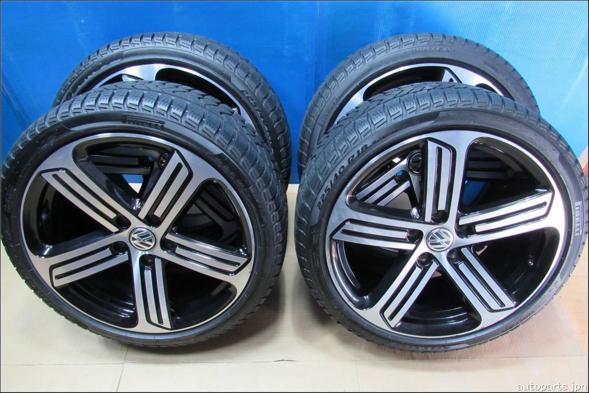  5237 PIRELLI 225/40R18 スタッドレス 2020年 タイヤ フォルクスワーゲン純正7.5&times;18H2 穴5 PCD112 ET49 アルミ4本セット(スタッドレスタイヤ)｜売買されたオークション情報、yahooの商品情報をアーカイ 5穴