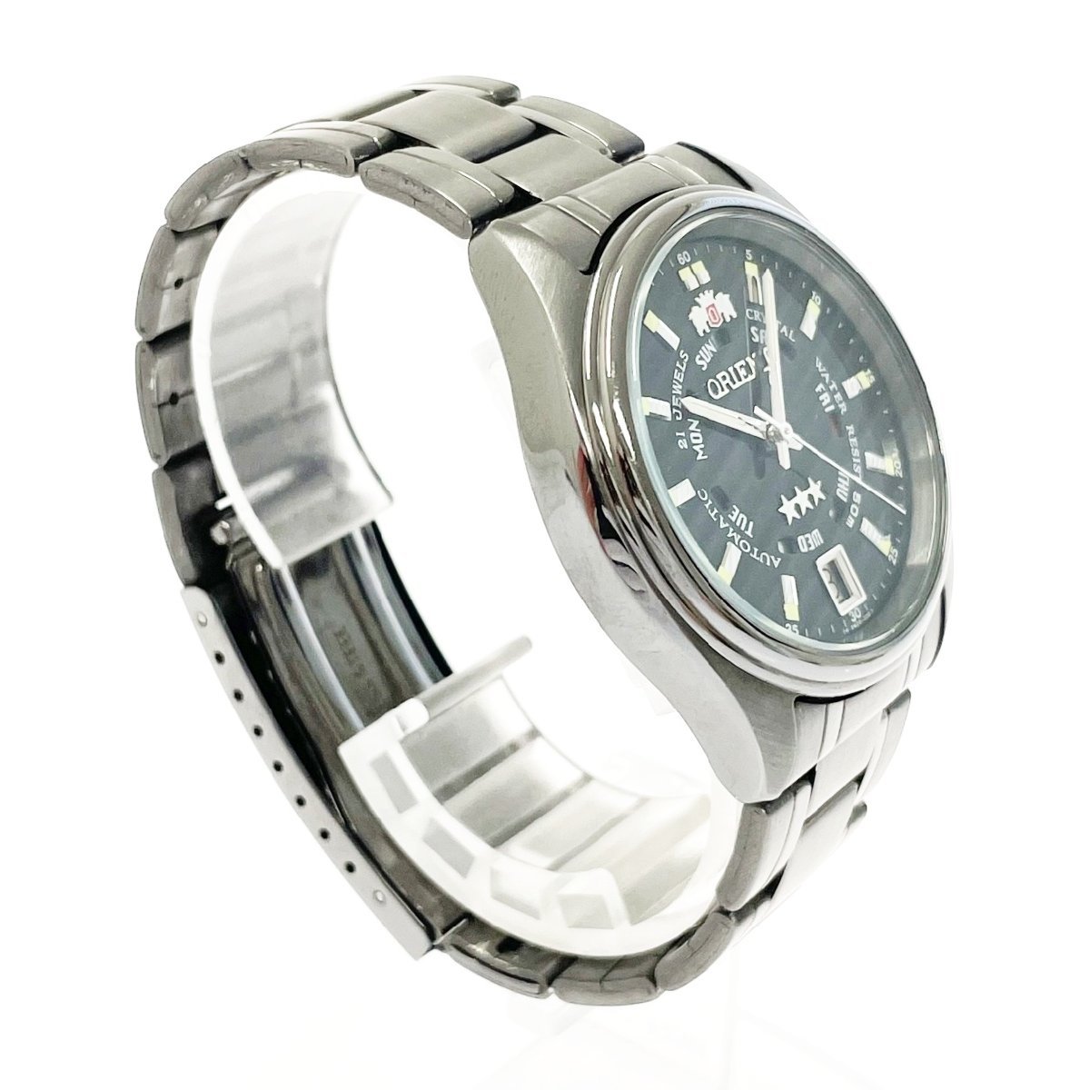 1円スタート】ORIENT オリエント EM5J-D0 スリースター 21石 SS 