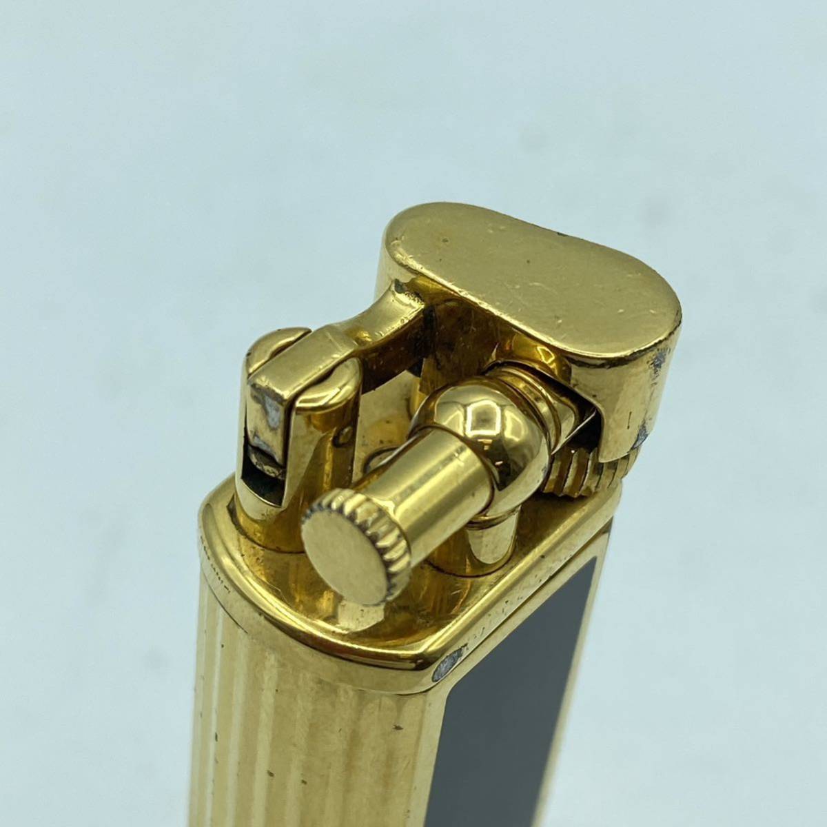 B-4-75 】ライター Dunhill ダンヒル ブラックxゴールドカラー 火花 