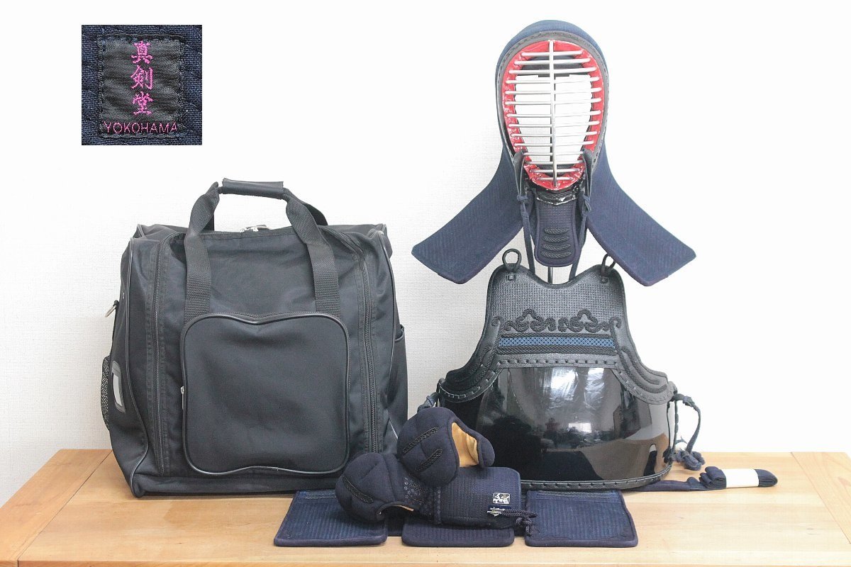 s6497◇防具一式◆真剣堂・弘武堂など◆中高生・一般・女子など160-165cmくらい◆つむじ64.7cm◆6mmミシンナナメ刺◆剣道