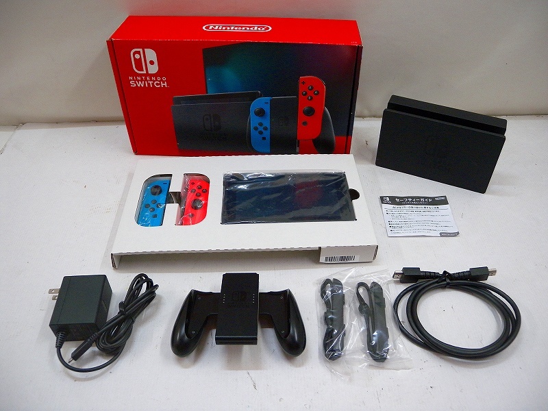 C3734☆新型Nintendo Switch ネオンブルー/ネオンレッド 動作確認/本体