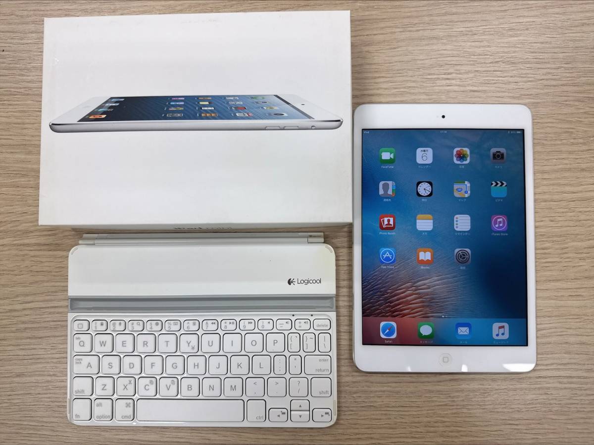◇◆1573　iPad mini　Wi-Fi　32GB　PD532J/A　ロジクール　Y-R0038　スリムキーボード付き　動作確認・初期化済み　現状保管品◆◇