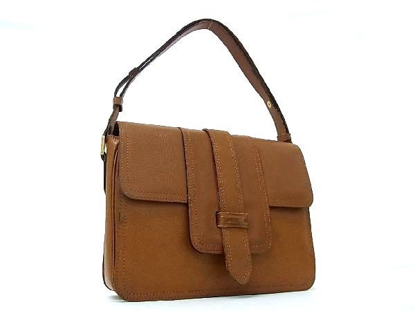 1円 ■美品■ YVESSAINTLAURENT イヴサンローラン ヴィンテージ レザー ワンハンドル ハンドバッグ ショルダーバッグ ブラウン系 BG2262