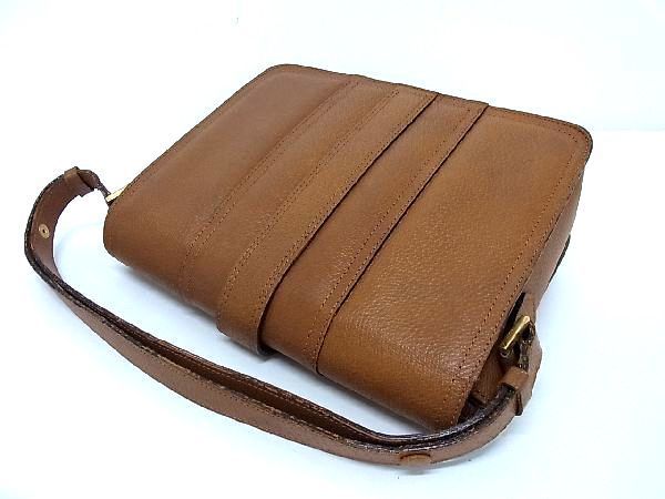 1円 ■美品■ YVESSAINTLAURENT イヴサンローラン ヴィンテージ レザー ワンハンドル ハンドバッグ ショルダーバッグ ブラウン系 BG2262