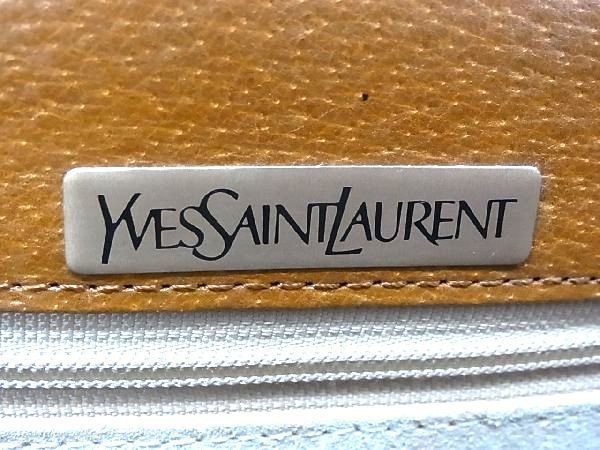 1円 ■美品■ YVESSAINTLAURENT イヴサンローラン ヴィンテージ レザー ワンハンドル ハンドバッグ ショルダーバッグ ブラウン系 BG2262