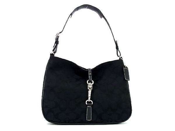 1円 □極美品□ COACH コーチ 6091 シグネチャー クリップホーボー 
