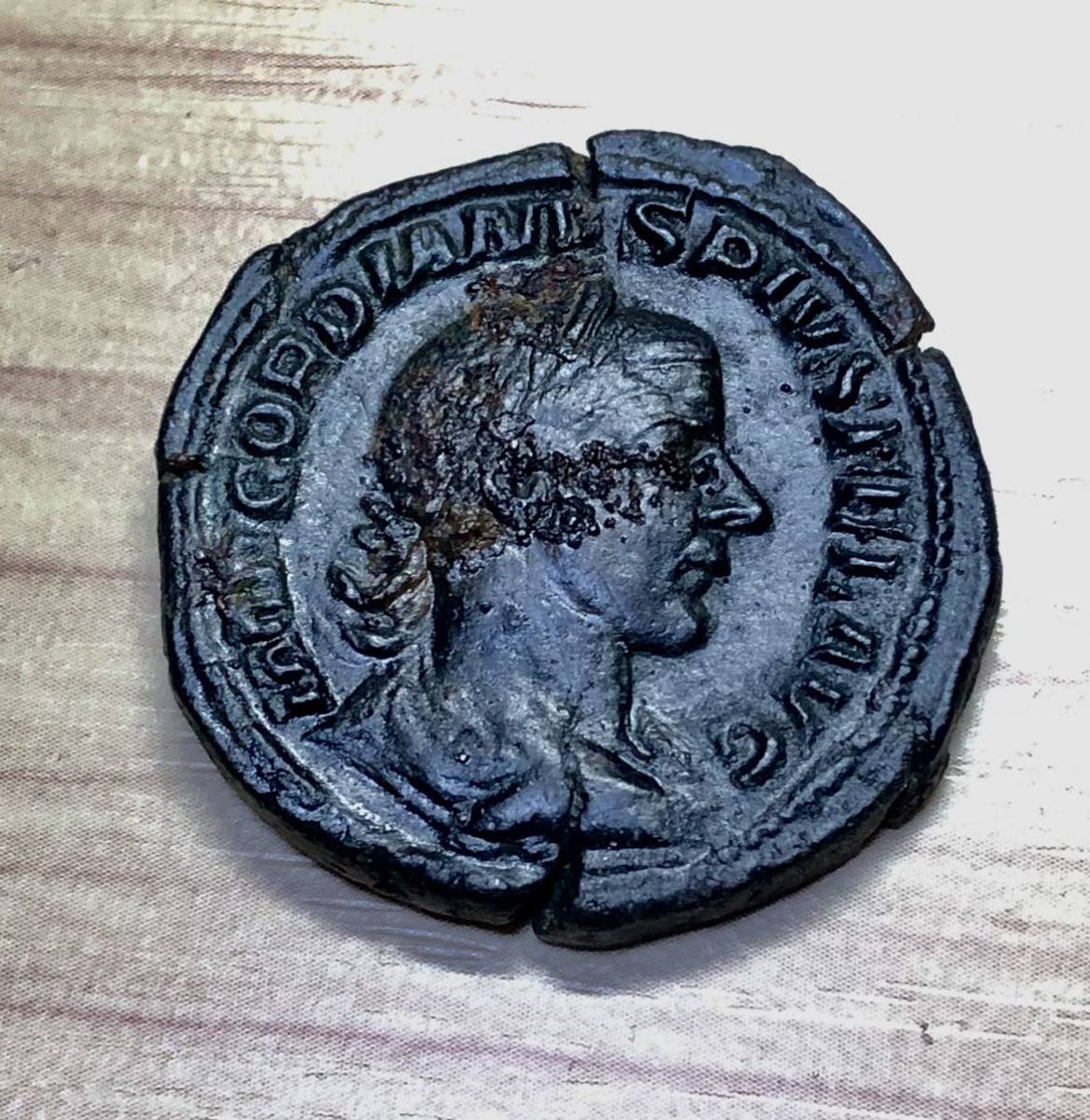 古代ローマ帝国　大型セステルティウス　規格外　重量オーバーコイン　ゴルディアヌス3世帝