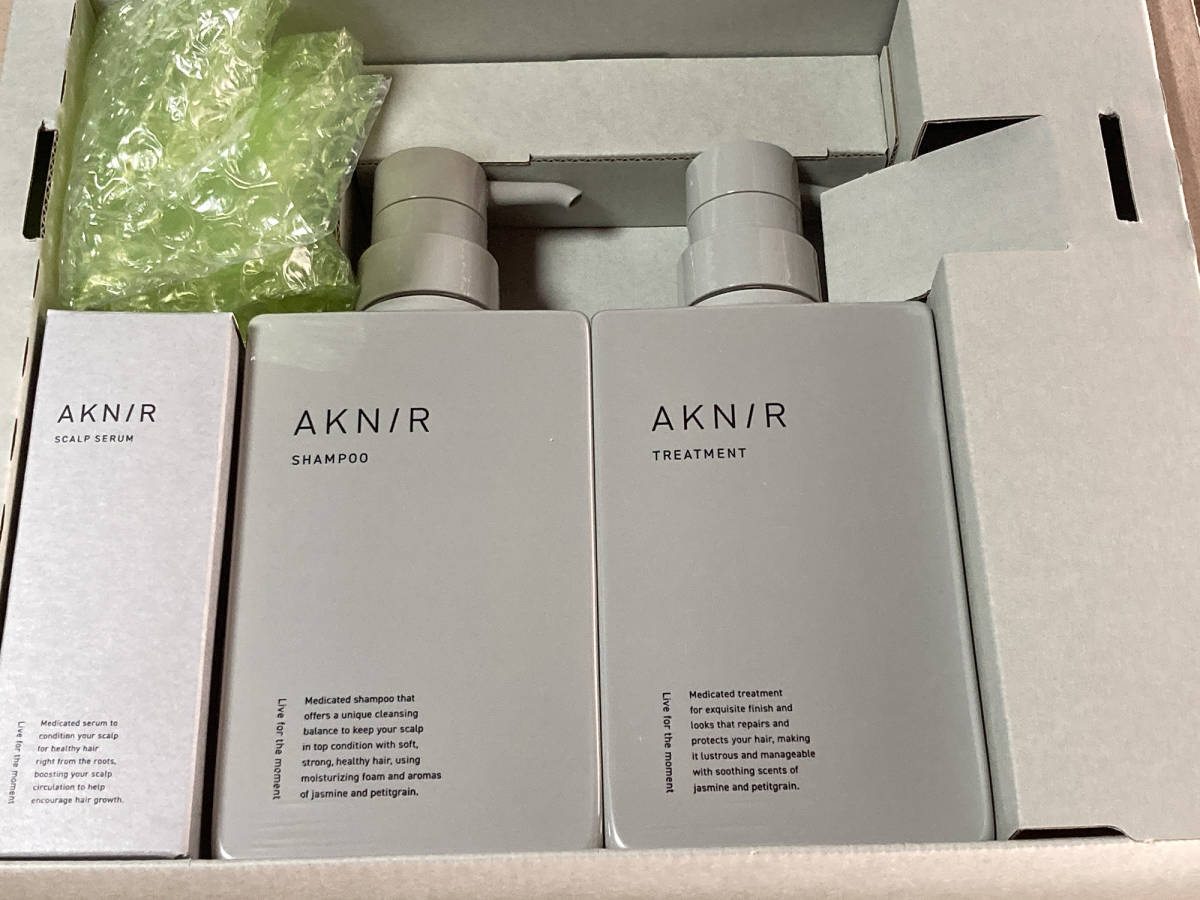 【人気，新作登場】 AKNIR アクニー シャンプー & トリートメント 300ml + スカルプセラム 80ml 品(育毛剤)｜売買されたオークション情報、yahooの商品情報をアーカイブ公開 - オークファン 育毛剤