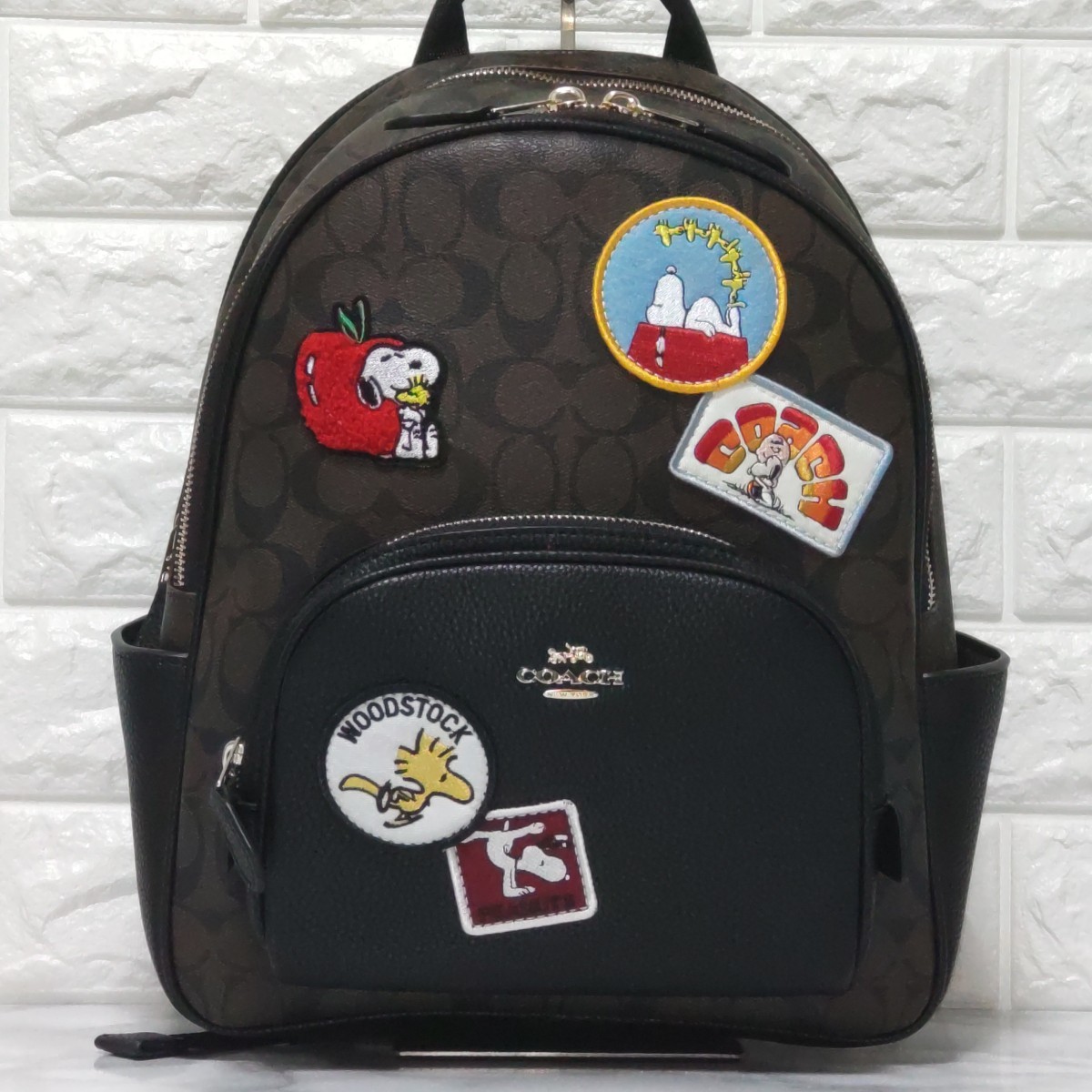 COACH コーチ スヌーピー コラボ リュック ブラウン ワッペン 未使用 