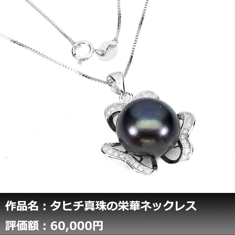 1円新品】イケゾエガレ｜13.00ミリ 黒蝶－淡水真珠 ダイヤモンド K14WG 